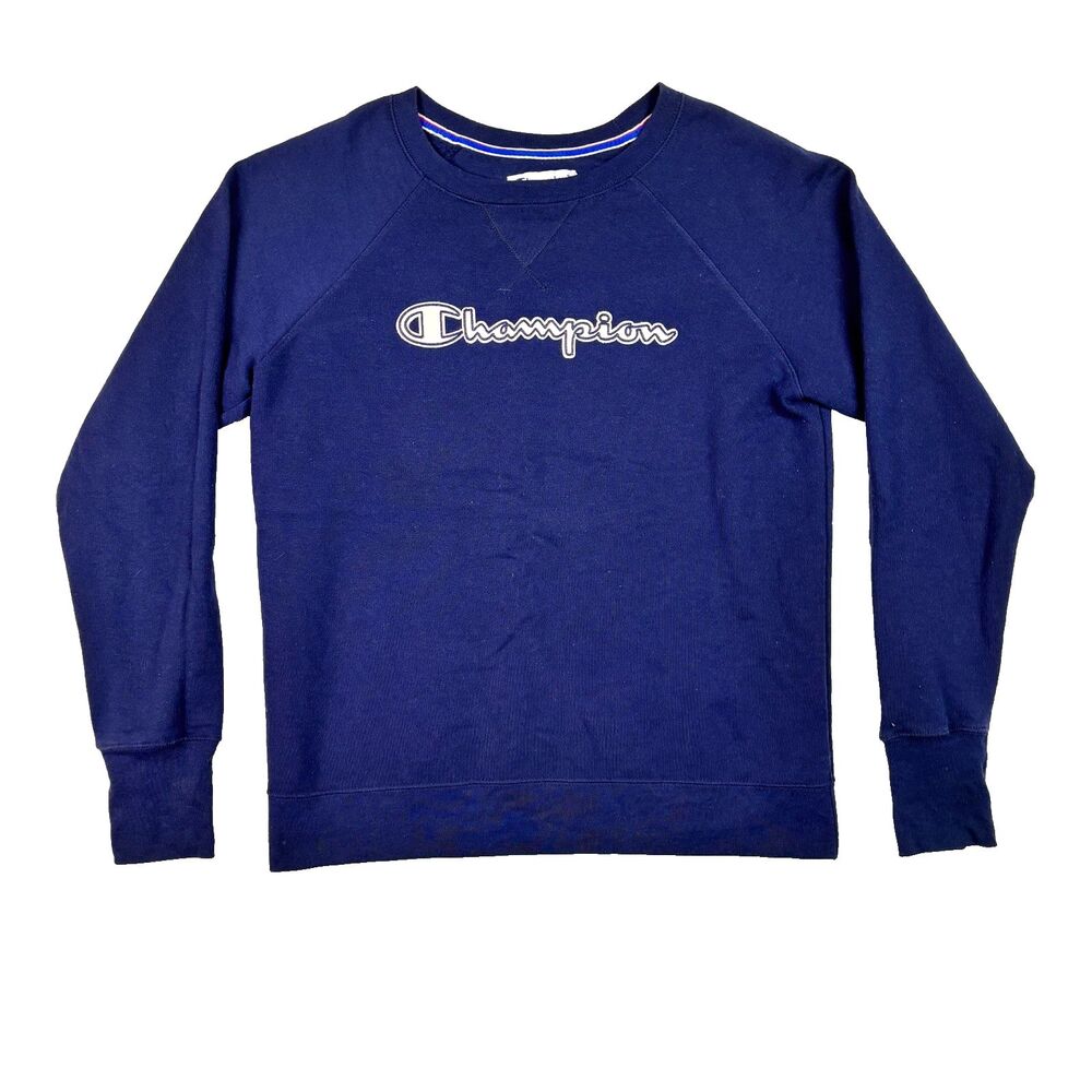 Champion Athleticwear Sweatshirt Mens‎ Small Blue Crew Neck Pullover Spellout